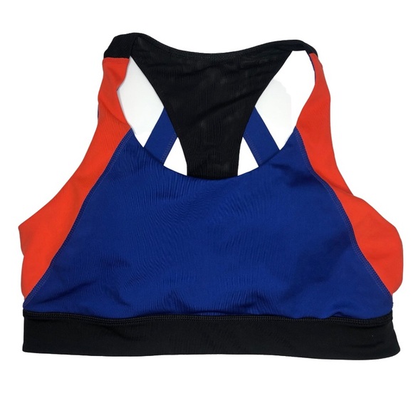 Unique Orange, Blue and Black Sports Bra Medium - Picture 2 of 2